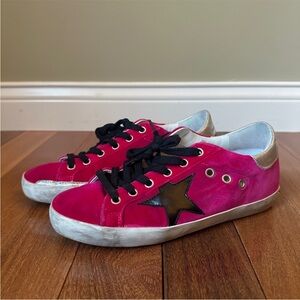 Golden Goose Pink and Black Sneakers